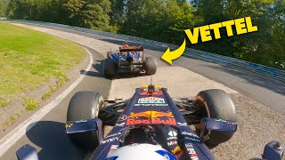 Vettel Vs Coultard F1 Car Race Around Full Nurburgring [upl. by Ligriv]