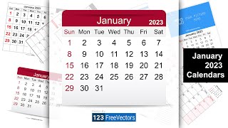 January 2023 Calendar  123FreeVectors [upl. by Jany597]