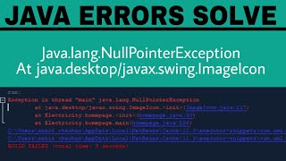 Exception in thread quotmainquot javalangNullPointerException at javaxswingImageIcon  Error Solved [upl. by Gussie698]