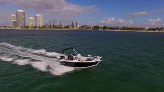 Quintrex 490 Topender  Boat Reviews on the Broadwater [upl. by Airdnekal]