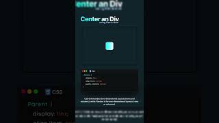 Center an Div  shorts shortsvideos webdesign htmlcsswebsite javascript html5css3 [upl. by Notnyw631]