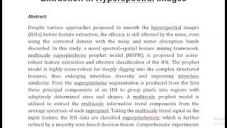 Multiscale Superpixelwise Prophet Model for Noise Robust Feature Extraction in Hyperspectral Images [upl. by Leahsim]