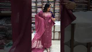 Georgette organza unstitched salwar suits collections for booking visits [upl. by Adnale]