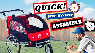 How to QUICKLY Assemble AOSOM ELITE 360 BIKE TRAILER [upl. by Nannoc431]