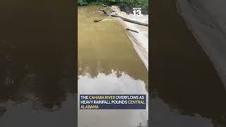 Cahaba River overflows as torrential rain pounds Alabama [upl. by Hermy]