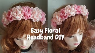 DIY this Handmade floral headband for Every Occasion Easy craft to make and sell Fabric flower idea [upl. by Ortrud]