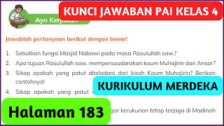 Kunci Jawaban PAI Kelas 4 Halaman 183 Kurikulum Merdeka Ayo Kerjakan [upl. by Longmire]