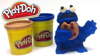 DibusYmas Play Doh Cookie Monster How to Make a Playdough Cookie monster toy [upl. by Ajet]