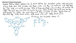 Intro to Linear Algebra  Markov Chains Example [upl. by Ronn]