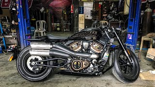 Full exhaust system on a 2024 Harley Davidson Sportster S [upl. by Siladnerb]