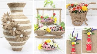 5 Jute craft ideas  Home decorating ideas handmade  3 [upl. by Senoj]