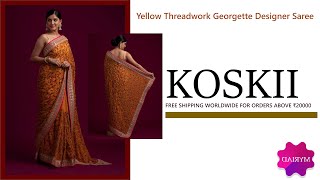 Koskii Haul  Koskii Georgette saree unboxing  Koskii saree review [upl. by Levi]