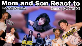 aespa 에스파 Savage Camerawork Guide for Creators Mom amp Son React [upl. by Ellenet208]