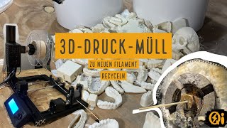 3DDruck Müll zu Filament recyceln SchredderExtruder PLA [upl. by Northrup37]