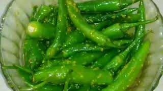 Athela marchaInstant green chilli pickle આથેલા મરચાં [upl. by Fogg]