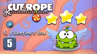 Cut The Rope  Season 1  Level 5 Valentines Box 3 Stars Full Walkthrough [upl. by Dett471]