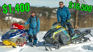 Cheap vs Expensive Snowmobile Mountain Riding [upl. by Nhguavad]