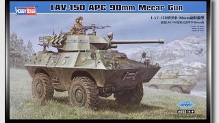 Review HobbyBoss LAV150 APC 90mm Mecar Gun [upl. by Mat]