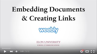 Weebly ePortfolio  Embedding Documents and Creating Links [upl. by Isdnil111]