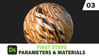 Substance 3D Designer First Steps 03  Parameters amp Materials [upl. by Oelgnaed]