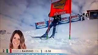 202021 Coppa del mondo di sci alpinoSoelden Bassino vince lo Slalom gigante con Brignone seconda [upl. by Rhpotsirhc]