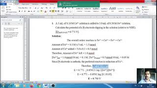 Numerical Problems on Electrochemical Cells for Potentiometry [upl. by Aicilev839]