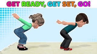 GET MOVING EXERCISES FOR KIDS  GET READY GET SET GO [upl. by Swehttam]