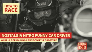 Nostalgia Nitro Funnycar driver explains what he does during a drag race [upl. by Hege]