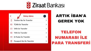 Ziraat Mobil Telefon Numarası ile Para Transferi  İbana Gerek Yok [upl. by Ahsimac]