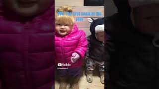 POV The first snow of the year ❄️ funny sonwfall reborn foryou baby cute snowsuit ￼ [upl. by Janyte]