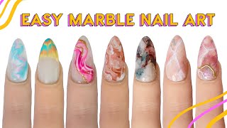 7 Ways To Do Marble Nail Art For Beginners [upl. by Azeel]