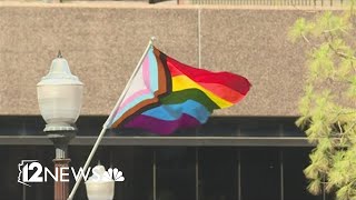 Pride flag outside of Tempe City Hall burned [upl. by Alethea]