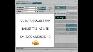 CUENTA GOOGLE FRP TABLET TAB A7 LITE SM T220 ANDROID 12 [upl. by Ael174]