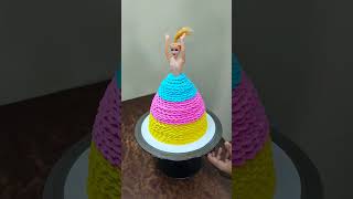 Barbi doll cake video vanillacakechocolatecakedecorating birthdaycake egglasse baby girl cake [upl. by Chaffin192]