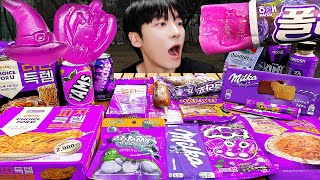 ASMR MUKBANG  편의점 퍼플 디저트 아이스크림 먹방 불닭 포도맛 amp PINK DESSERT HONEY JELLY CANDY [upl. by Toby870]