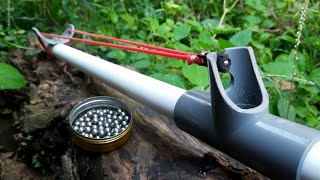 DIY Slingshot  how to make a powerful long pvc catapult  simple trigger for pvc slingshot [upl. by Katrine]