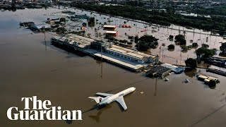 Brazil floods footage shows airport under water as death toll rises [upl. by Eustasius399]