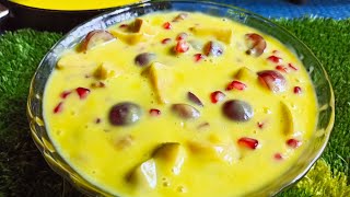 Fruits Custard recipe by Kitchen and beauty vlog by Niha [upl. by Einnahc]