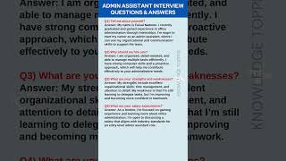 Admin Assistant Job Interview Questions and Answers  Administrative Assistant Interview [upl. by Duwad985]