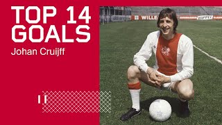 TOP 14 GOALS  Johan Cruijff  His Best Goals for Ajax ✨ [upl. by Nerreg45]