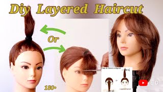 2 in 1  Tutorial  Quick amp Easy Technique  Layered haircut DIY  Medium Length [upl. by Haimaj]