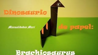 Origami  Papiroflexia Dinosaurio de papel Brachiosaurus [upl. by Steddman132]