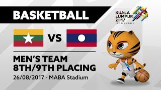 KL2017 29th SEA Games  Mens Basketball 8t9th Placing  MYA 🇲🇲 vs LAO 🇱🇦  26082017 [upl. by Bunker]