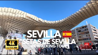 Sevilla 🇪🇸 Iconic Setas de Sevilla  4K Walking Tour 🤩🏰 [upl. by Ellevel876]