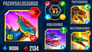 AMPHIBIOUS ASSAULT PACHYGALOSAURUS DEFEAT ALL OPPONENTS MODS BATTLE  JURASSIC WORLD THE GAME [upl. by Uziel352]