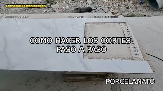 Como Hacer los Cortes de Porcelanato para la Barra de la Cocina [upl. by Vallery]