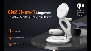 j5create  Qi2 3in1 Magnetic Foldable Wireless Charging Station  JUPW3415 [upl. by Pavier]