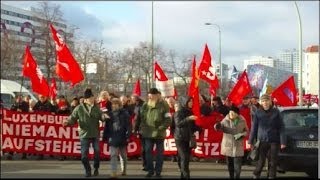 LiebknechtLuxemburg Gedenkmarsch Berlin 12012014 [upl. by Hayifas]