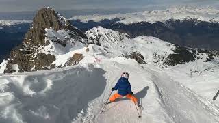 85 steep most difficult ski run in Europe Le Grand Couloir with Alexis 5 [upl. by Monie]