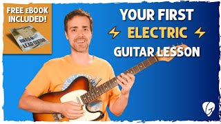 Your First Electric Guitar Lesson  Beginner’s Guide to Riffs Rhythm and Melodies [upl. by Romeon]